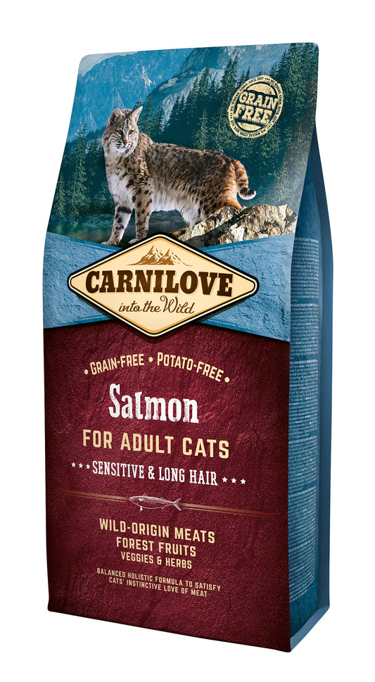 Carnilove Dry Food Salmon” for adult cats Sensitive & Long Hair