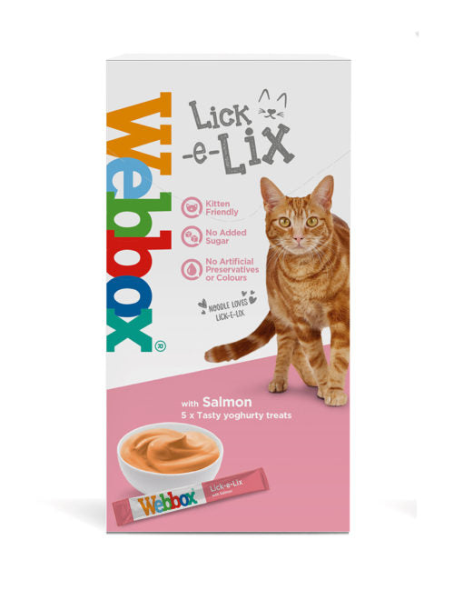 Webbox Lick-e-Lix Yoghurt Salmon Sachets Cat Treat 5 x 15g